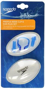 speedo unisex swim training profile nose clip & ear plugs blue, one size