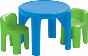 little tikes bright 'n bold table & chairs, green/blue, 24 x 24 x 18