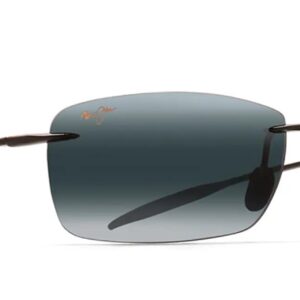 Maui Jim Men's and Women's Lighthouse w/ Patented PolarizedPlus2 Lenses Polarized Rimless Sunglasses, Gloss Black/Neutral Grey Polarized, Medium