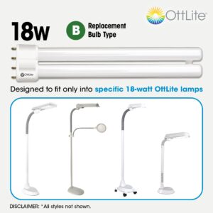 OttLite 18W Replacement Tube Light Bulb - Compact Fluorescent Light Bulbs Replacement - Bright Natural Daylight for Bedroom & Living Room - Low Heat & Glare Type B Light Bulb for Reduced Eyestrain