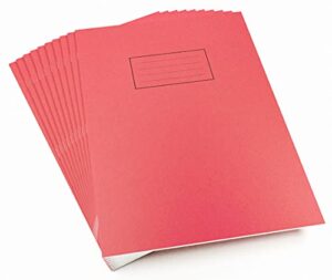 silvine a4 red exercise book, lined with margin - 80 pages (pack of 10)