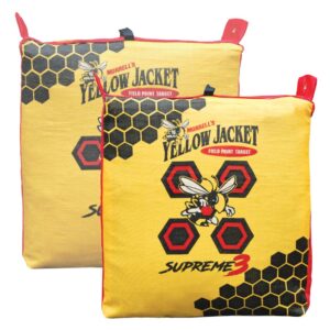 Morrell Yellow Jacket Supreme 3 Field Point Adult Archery Bag Target Replacement Cover with 2 Shooting Sides, 10 Bullseyes, and Carry Handle, Yellow