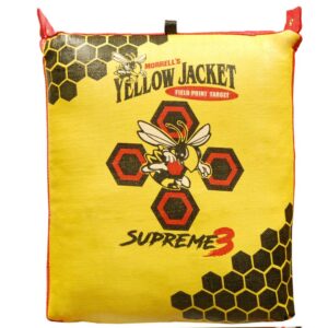 Morrell Yellow Jacket Supreme 3 Field Point Adult Archery Bag Target Replacement Cover with 2 Shooting Sides, 10 Bullseyes, and Carry Handle, Yellow