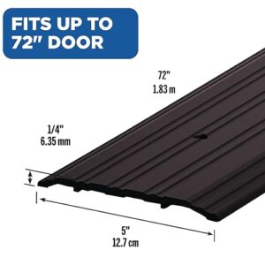 M-D Building Products 69811 Aluminum Commercial Flat-Profile Threshold: Durable and Sleek Entryway Access Solution Draft Protection (5 in. x 1/4 in. x 72 in) (Bronze)