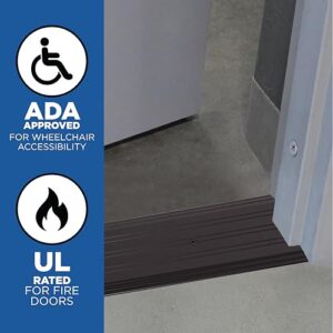 M-D Building Products 69811 Aluminum Commercial Flat-Profile Threshold: Durable and Sleek Entryway Access Solution Draft Protection (5 in. x 1/4 in. x 72 in) (Bronze)