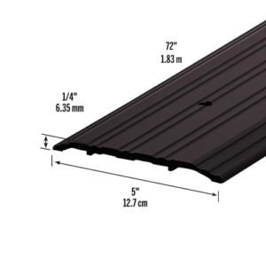 M-D Building Products 69811 Aluminum Commercial Flat-Profile Threshold: Durable and Sleek Entryway Access Solution Draft Protection (5 in. x 1/4 in. x 72 in) (Bronze)