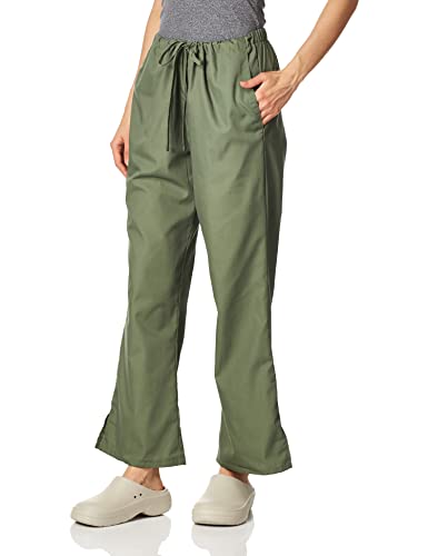 Cherokee Women's Plus Size Flare Leg Drawstring Scrub Pant, Olive, XX-Large