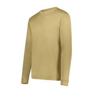 augusta sportswear mens wicking long sleeve t-shirt, vegas gold, x-large us