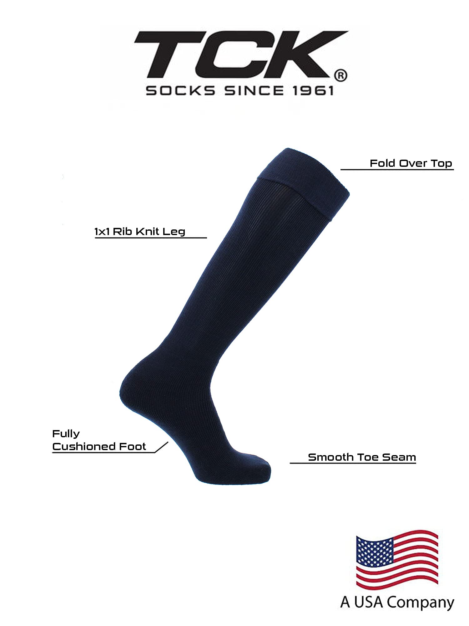 TCK Soccer Socks Multisport Tube MS (Navy, Small)