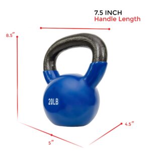 Sunny Health & Fitness Sunny Vinyl Coated Kettlebell (20-Pound)