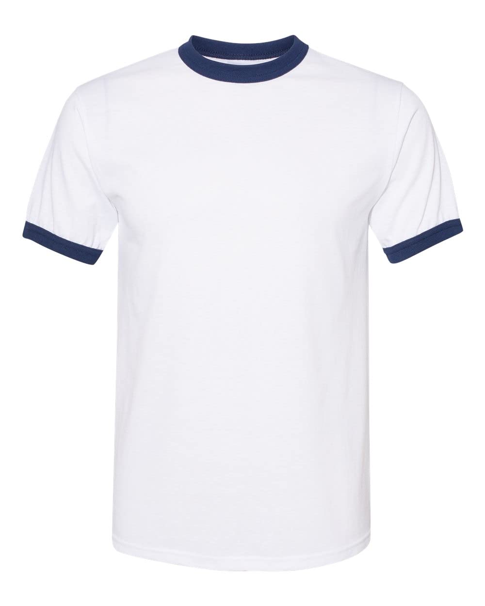 Augusta Sportswear unisex adult Ringer tee shirt, White/Navy, Medium