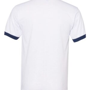 Augusta Sportswear unisex adult Ringer tee shirt, White/Navy, Medium