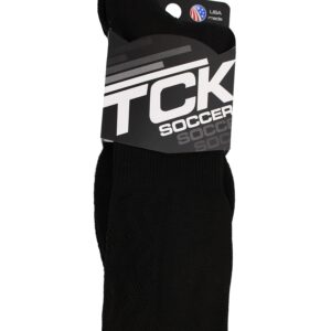 TCK Soccer Socks Premier Breathable Fold Down (Black, Large)