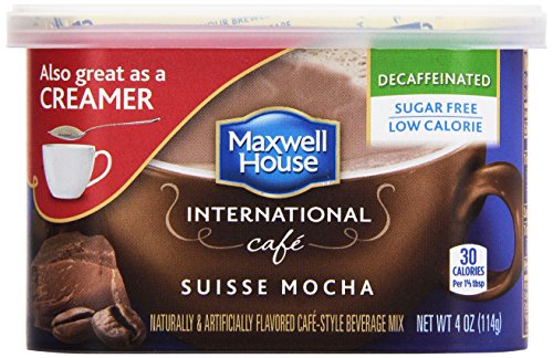 General Foods International Coffee Sugar Free Naturally Decaffeinated Suisse Mocha Coffee Drink Mix, 4 oz