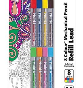 Pentel Arts® Lead Pencil Refills, 2.0 mm, Assorted Colors, Pack of 8