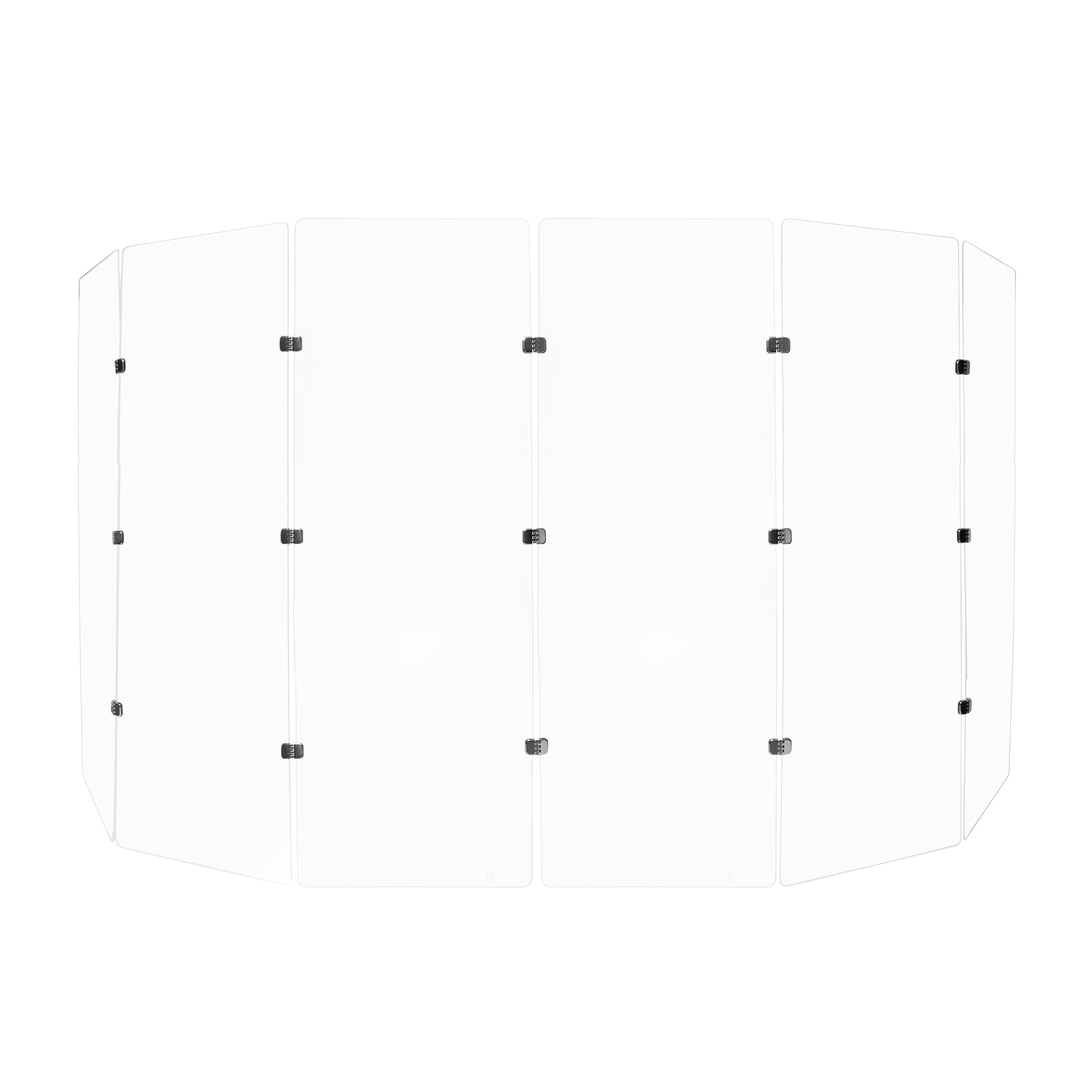 PENNZONI Drum Shield 6ft w/Chrome Hinges, Comes w/ 6 Drum Panels, & Chrome Hinges, Premium Clear Acrylic Panels, Drum Screen