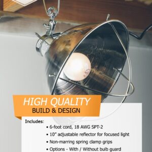 Woods Clamp Lamp with 10 Inch Reflector and Bulb Guard (300 Watt Bulb, 6 Foot Cord)