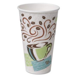 georgia-pacific dxe5356cd dixie hot cups, paper, 16oz, coffee dreams design, pack of 50