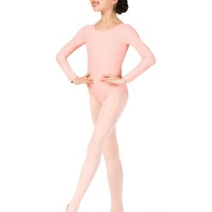 Theatricals Girls Long Sleeve Dance Leotard Black L D5103C