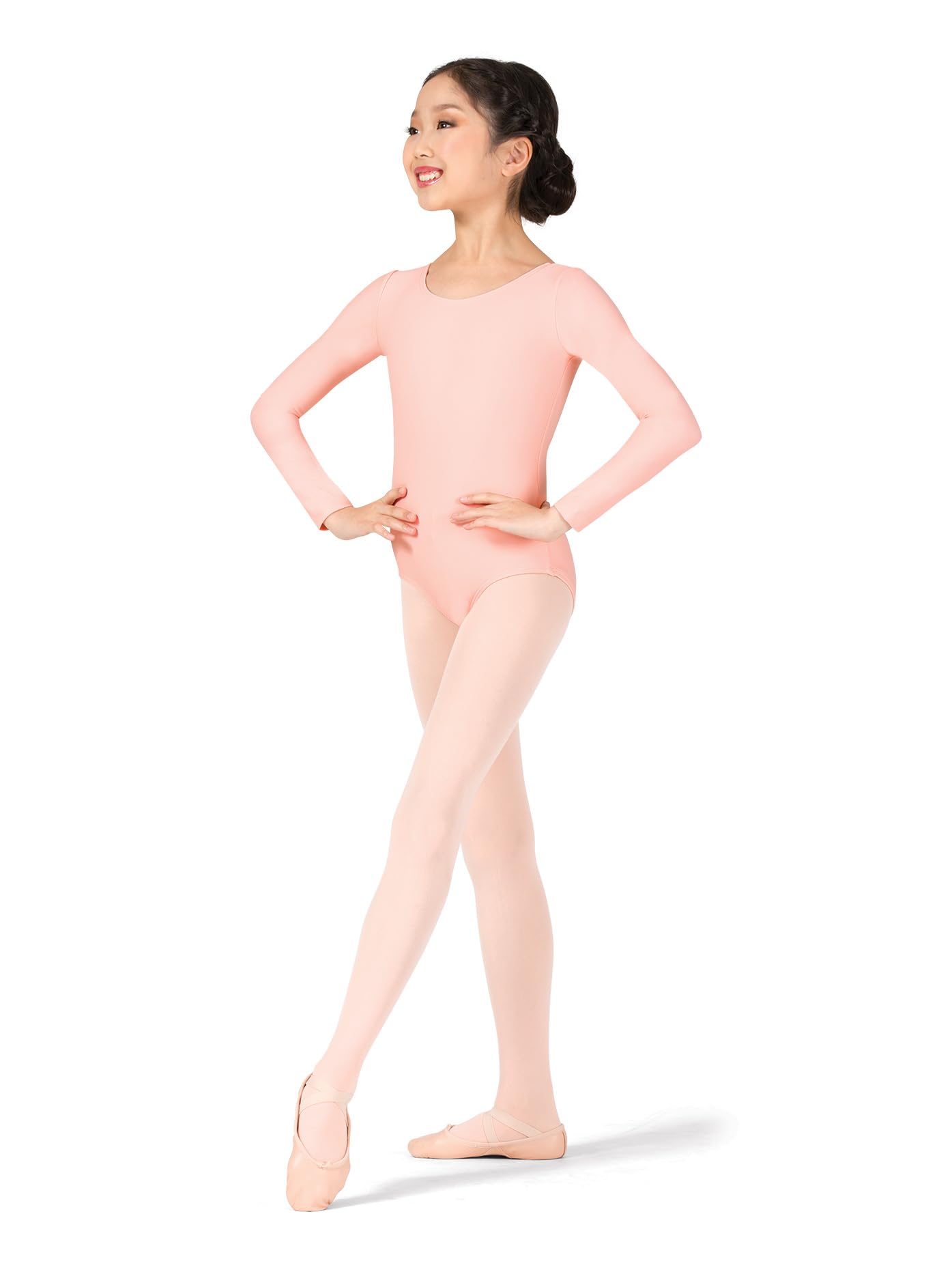 Theatricals Girls Long Sleeve Dance Leotard Black L D5103C