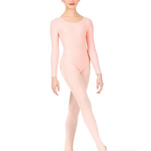 Theatricals Girls Long Sleeve Dance Leotard Black L D5103C