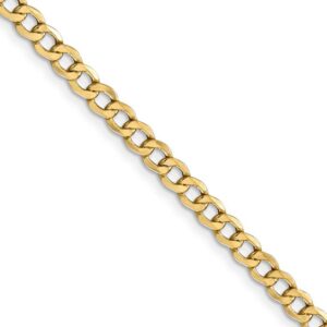 the black bow 4.3mm, 14k yellow gold, hollow curb link chain necklace, 24 inch