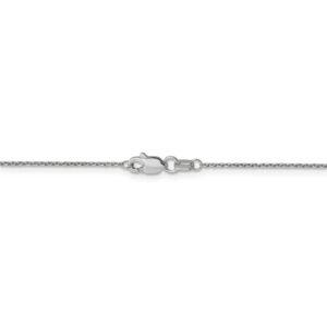 The Black Bow 0.95mm, 14k White Gold, Diamond Cut Cable Chain Necklace, 20 Inch