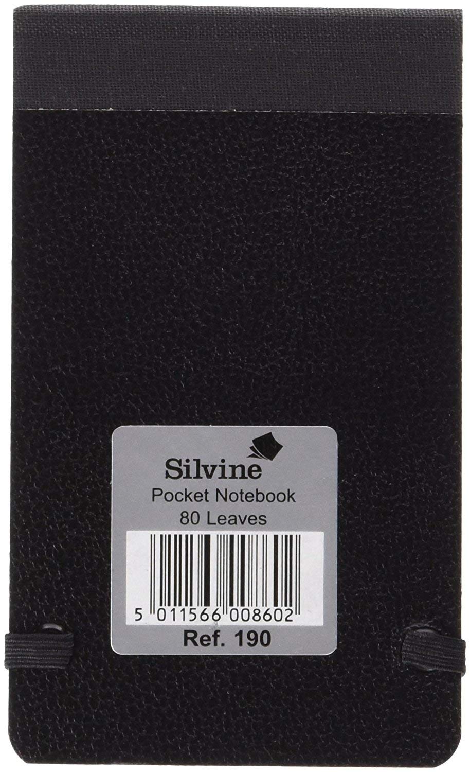 Silvine Pocket Notebook Elasticated Stiff Cover 160pp 75gsm 82x127mm Ref 190 [Pack 12] (190)