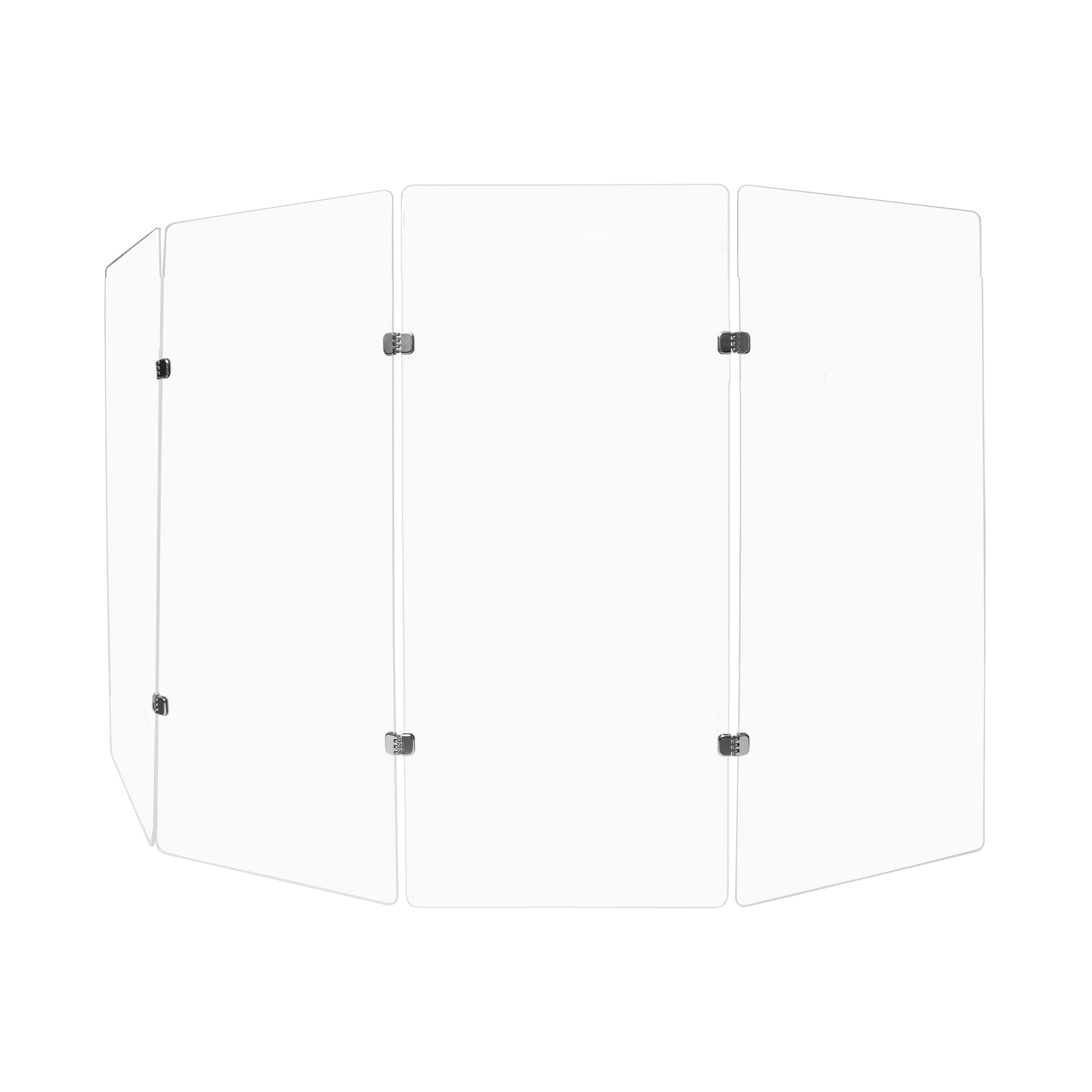 PENNZONI Drum Shield 4ft w/Chrome Hinges, Comes w/ 4 Drum Panels, & 6 Chrome Hinges, Premium Clear Acrylic Panels, Drum Screen