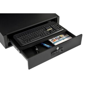 Global Industrial LCD Counter Top Security Computer Cabinet, Black, 24-1/2"W x 22-1/2"D x 29-1/2"H