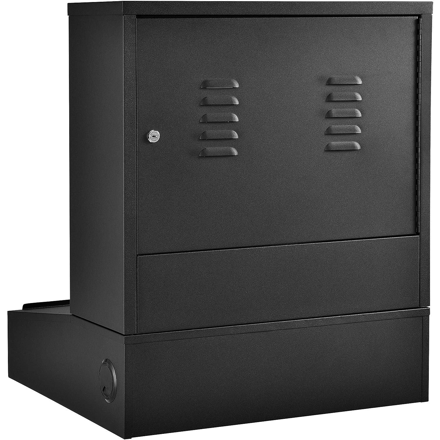 Global Industrial LCD Counter Top Security Computer Cabinet, Black, 24-1/2"W x 22-1/2"D x 29-1/2"H