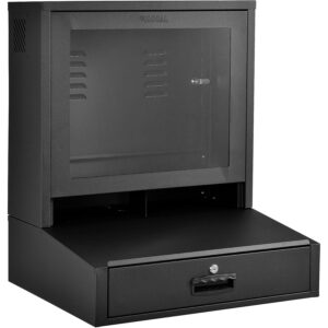 Global Industrial LCD Counter Top Security Computer Cabinet, Black, 24-1/2"W x 22-1/2"D x 29-1/2"H