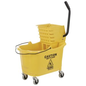 global industrial mop bucket and wringer combo, yellow, side press