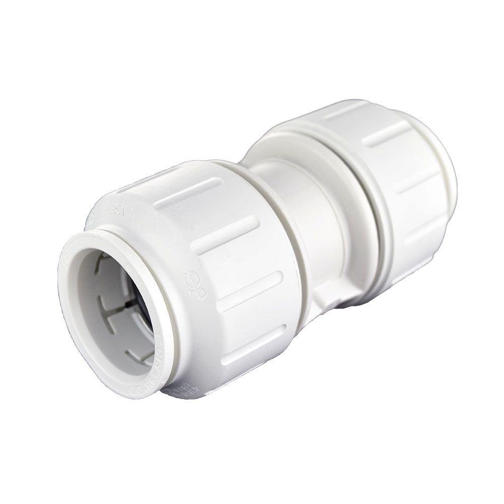 John Guest Speedfit 1 Inch CTS Union Coupler, Push to Connect Plastic Plumbing Fitting, White, PEI0436