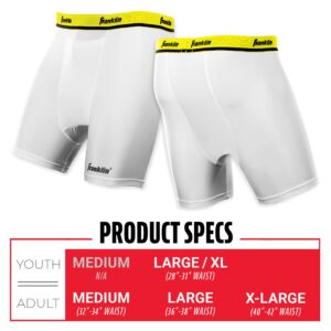 Franklin Sports Mens Compression Sliding - Adult Baseball Underwear With Cup Pocket Padded Large, White, Adult Large US