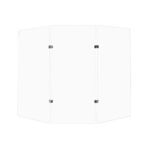 PENNZONI Drum Shield 4ft w/Chrome Hinges, Comes w/ 3 Drum Panels, & 4 Chrome Hinges, Premium Clear Acrylic Panels, Drum Screen