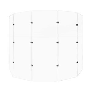 pennzoni drum shield 6ft w/chrome hinges, comes w/ 5 drum panels, & chrome hinges, premium clear acrylic panels, drum screen