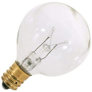 satco s3846 120v candelabra base 25-watt g12.5 light bulb, clear