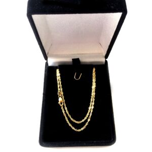 Jewelry Affairs 14k Yellow Real Gold Singapore Chain Necklace, 1.5mm, 18"