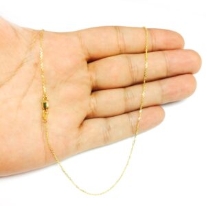 Jewelry Affairs 14k Yellow Real Gold Cable Link Chain Necklace, 1.1mm, 18"