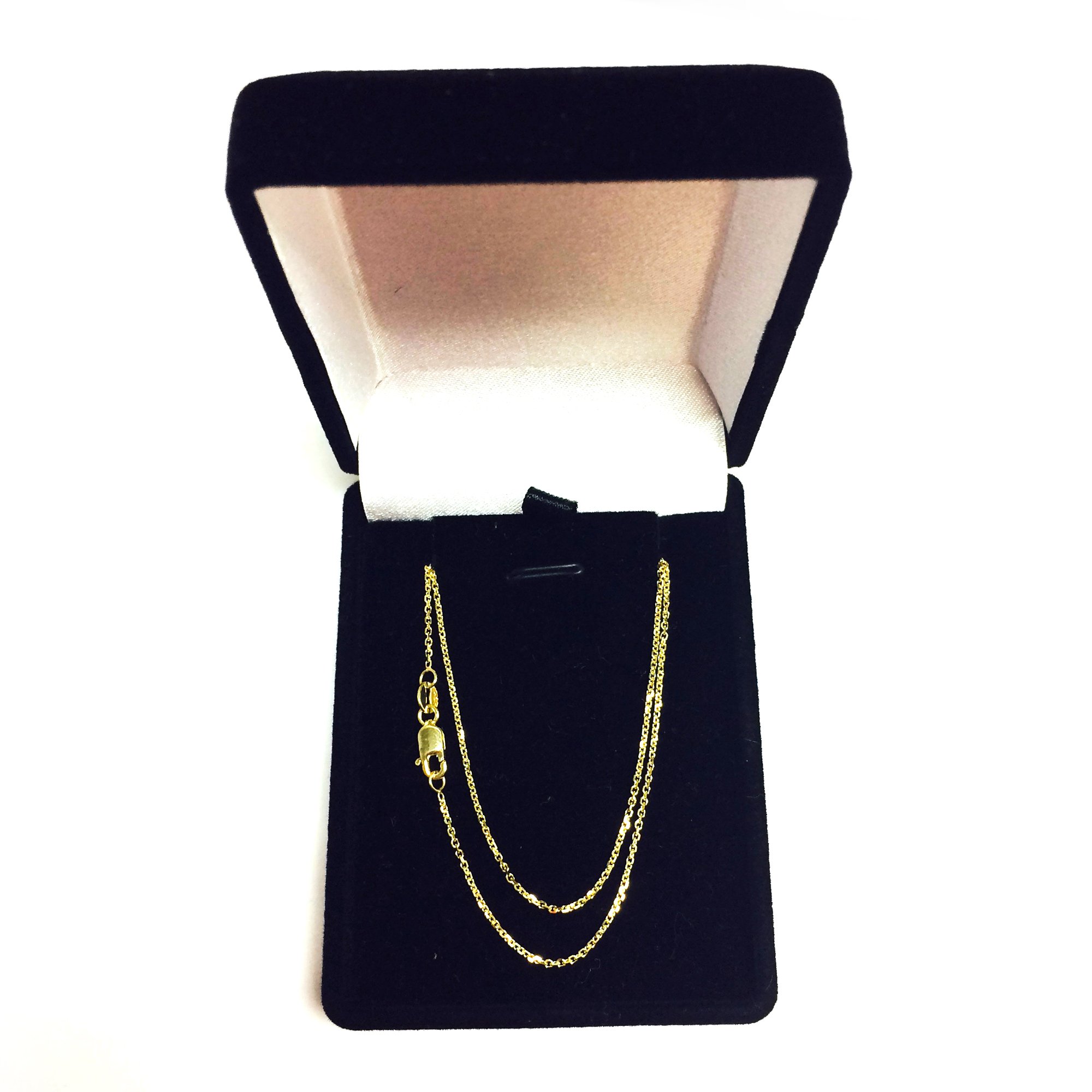 Jewelry Affairs 14k Yellow Real Gold Cable Link Chain Necklace, 1.1mm, 18"