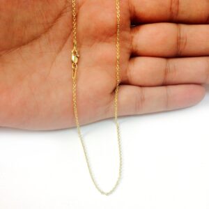 Jewelry Affairs 14k Yellow Real Gold Forsantina Chain Necklace, 1.5mm, 18"