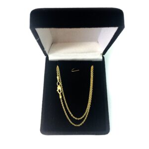 Jewelry Affairs 14k Yellow Real Gold Forsantina Chain Necklace, 1.5mm, 18"