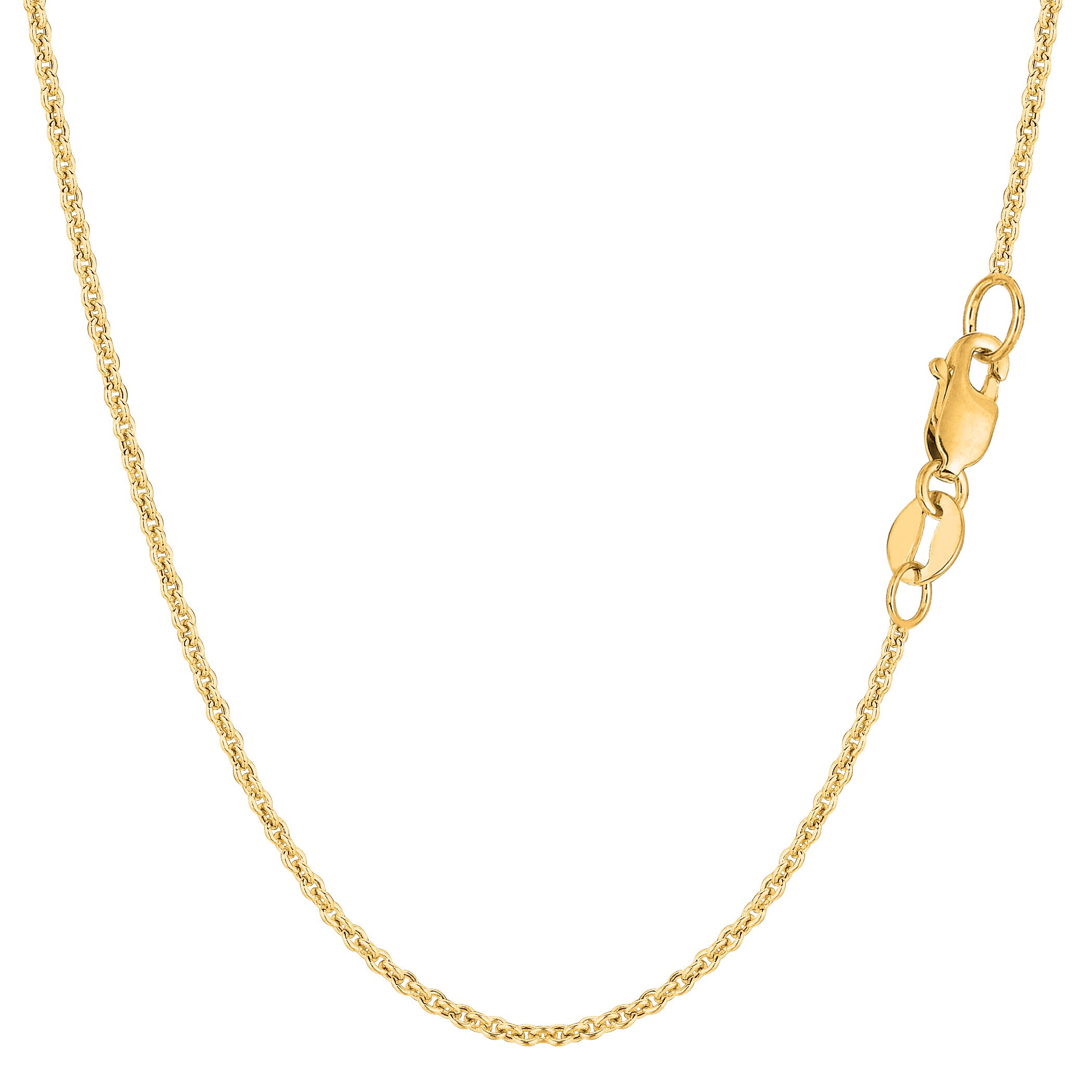 Jewelry Affairs 14k Yellow Real Gold Forsantina Chain Necklace, 1.5mm, 20"