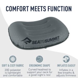 Sea to Summit Aeros Ultralight Inflatable Camping and Travel Pillow, Regular (14.2 x 10.2) Grey