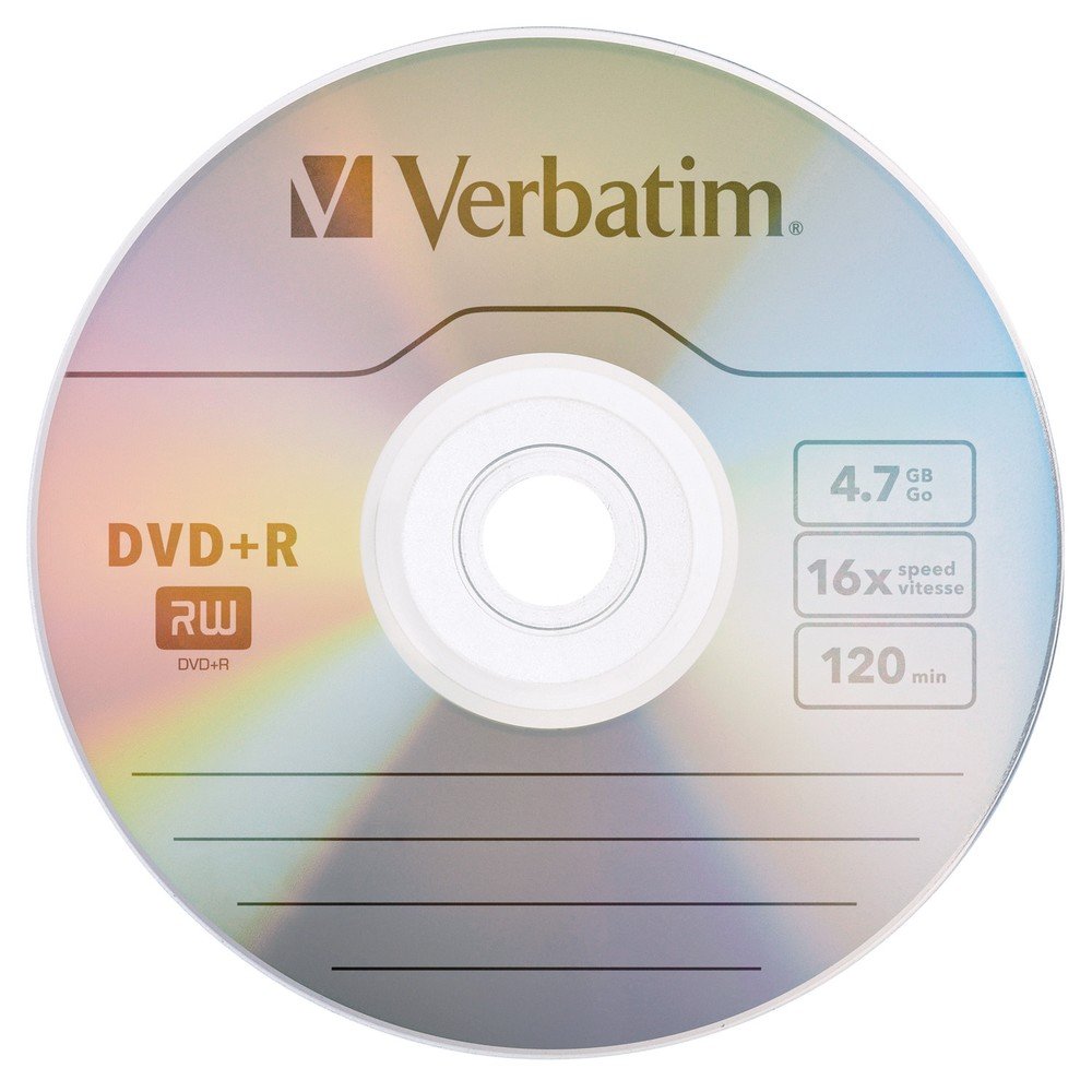 Verbatim DVD+R Blank Discs AZO Dye 4.7GB 16X Recordable Disc - 100 Discs Spindle Silver Frustration Free Packaging