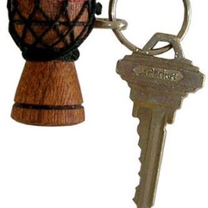 Djembe Drum Key Chain - Solid Carved Wood, Goat Skin, and Rope!