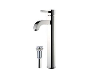 kraus fvs-1007-pu-10ch ramus single lever vessel bathroom faucet with matching pop up drain chrome