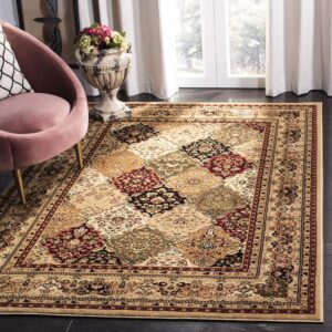 safavieh lyndhurst collection area rug - 9' x 12', multi & beige, traditional oriental design, non-shedding & easy care, ideal for high traffic areas in living room, bedroom (lnh221c)