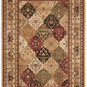 SAFAVIEH Lyndhurst Collection Area Rug - 9' x 12', Multi & Beige, Traditional Oriental Design, Non-Shedding & Easy Care, Ideal for High Traffic Areas in Living Room, Bedroom (LNH221C)